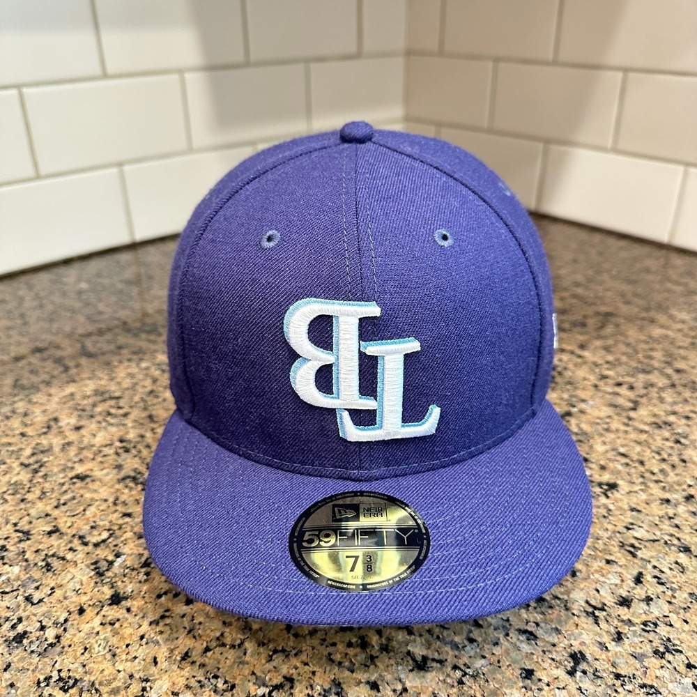 Tampa Bay Rays New Era 59FIFTY Fitted Baseball Cap 7 3/8 Purple MLB New